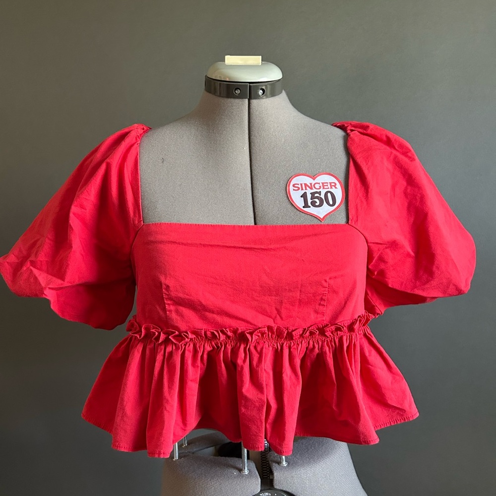 Kimchi Blue Scarlet Puff Sleeve Blouse